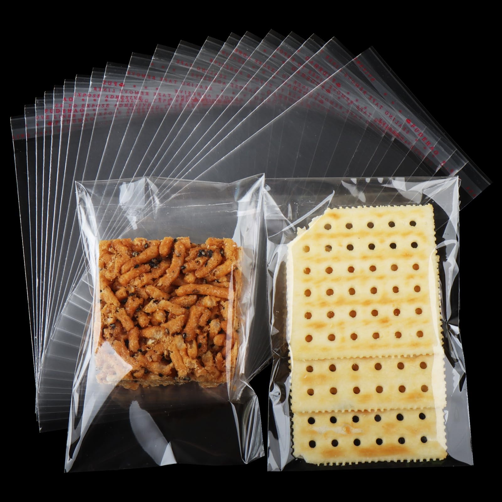 Photo 1 of 200Pcs Cookie Bags, Self Sealing Cellophane Bags 5x7 Inches, Resealable Treat Bags for Cookies, and Party Favors.