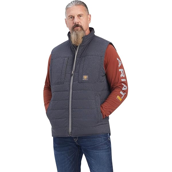 ARIAT Gilet isolé Duracanvas délavé par Rebar, Noir, L Homme