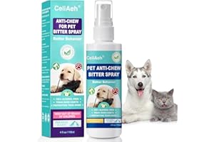 CeliAeh Bitter Apple Spray for Dogs 118 ML - Stop Chewing & Licking, Puppy Training Aid, No Chew Deterrent for Furniture, Shoes, Wounds - Safe Formula for Indoor & Outdoor Use