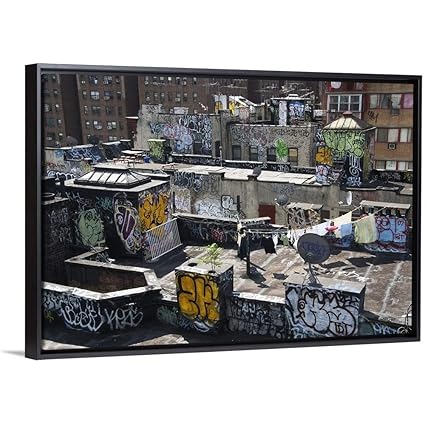 Amazon Com Floating Frame Premium Canvas With Black Frame Wall