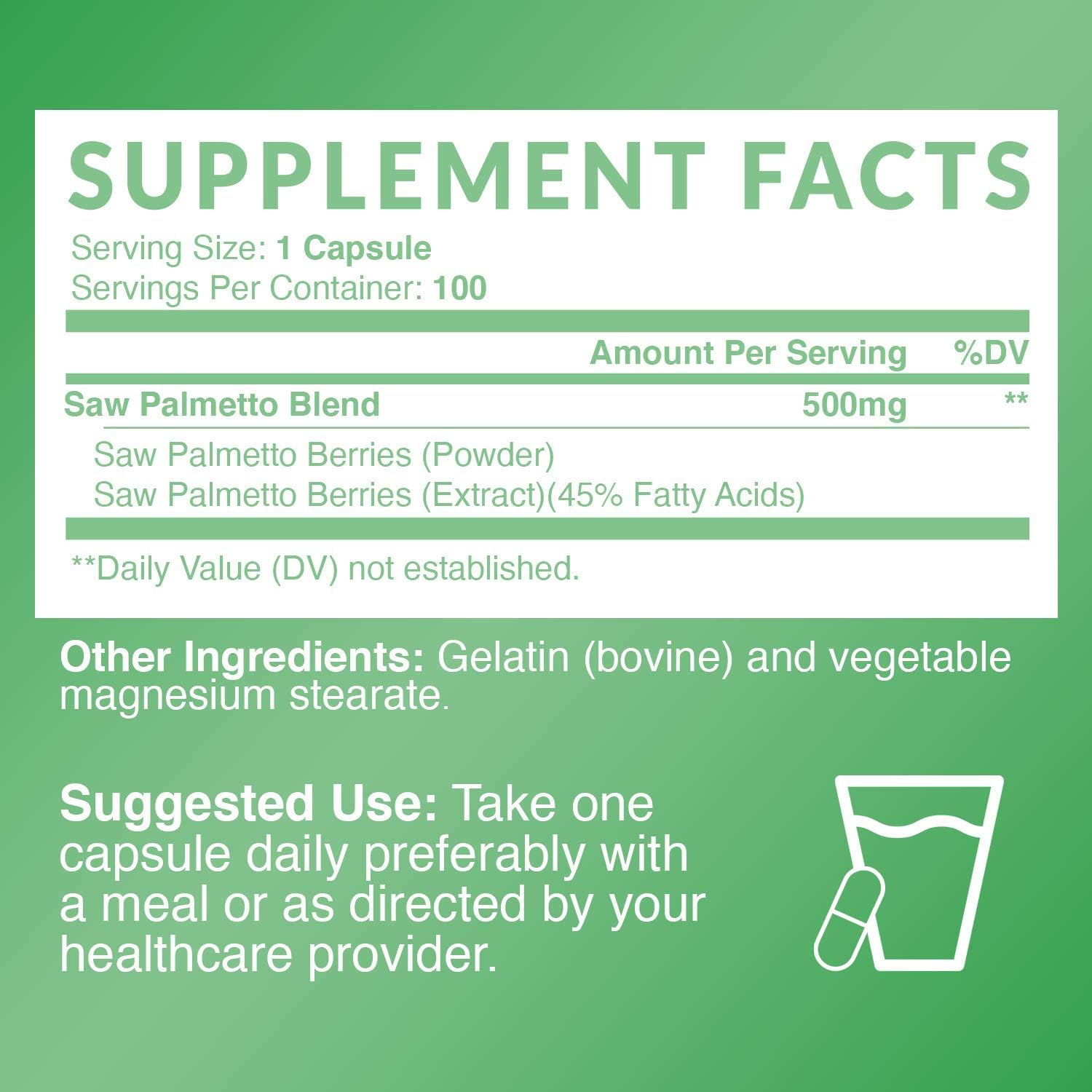 Havasu Nutrition Saw Palmetto Supplement | Prostate Health, Hair Loss, DHT Blocker | Supports Those with Frequent Urination | Gluten Free, Non-GMO, 100 Saw Palmetto Capsules: Health & Personal Care