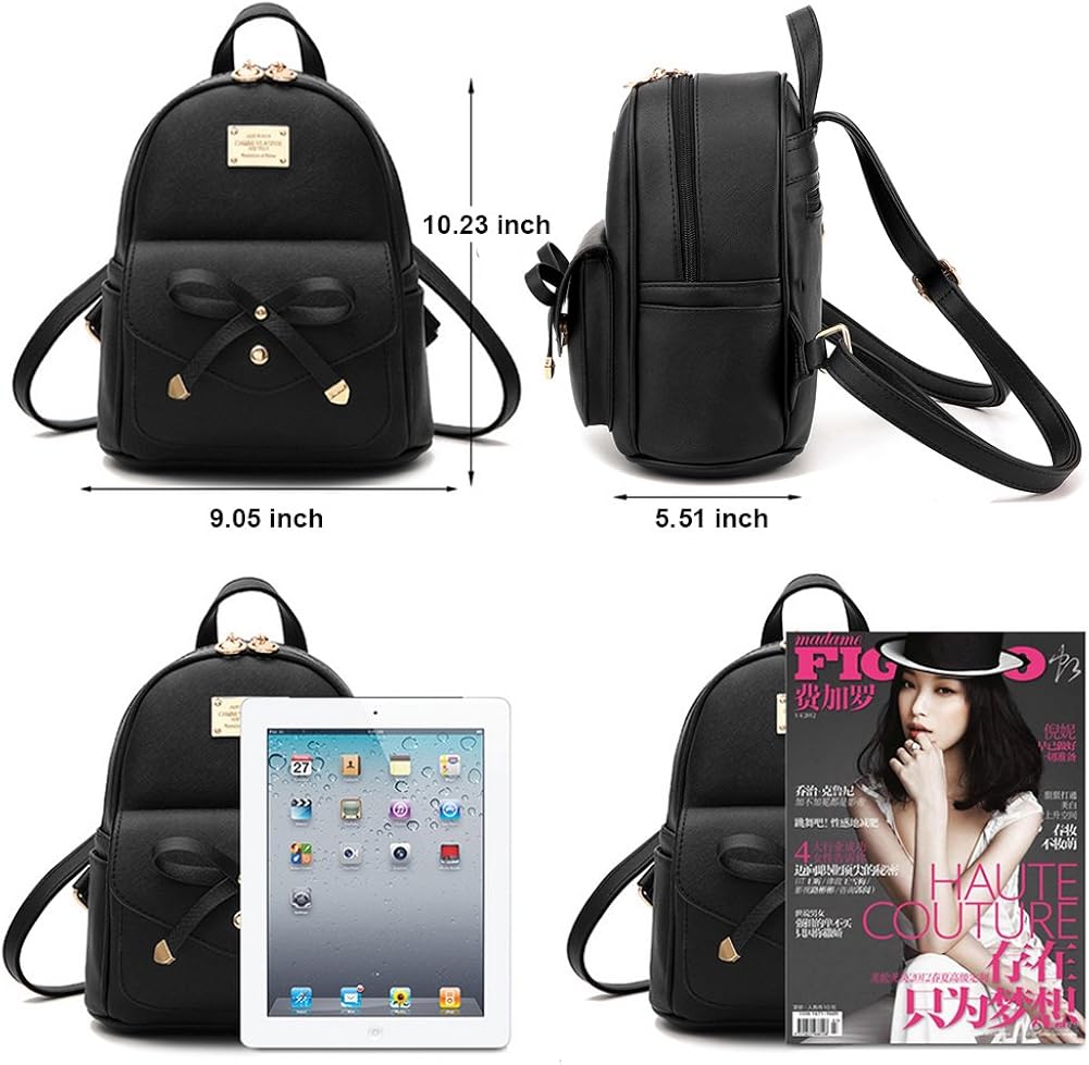 Cute Mini Leather Backpack Fashion Small Daypacks Purse for Girls and Women: Clothing