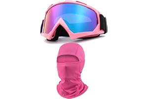 immoono Motorcycle Goggles with Balaclava for Women Girls, Dirt Bike ATV Motocross Riding Racing Ski Goggle Safety Glasses