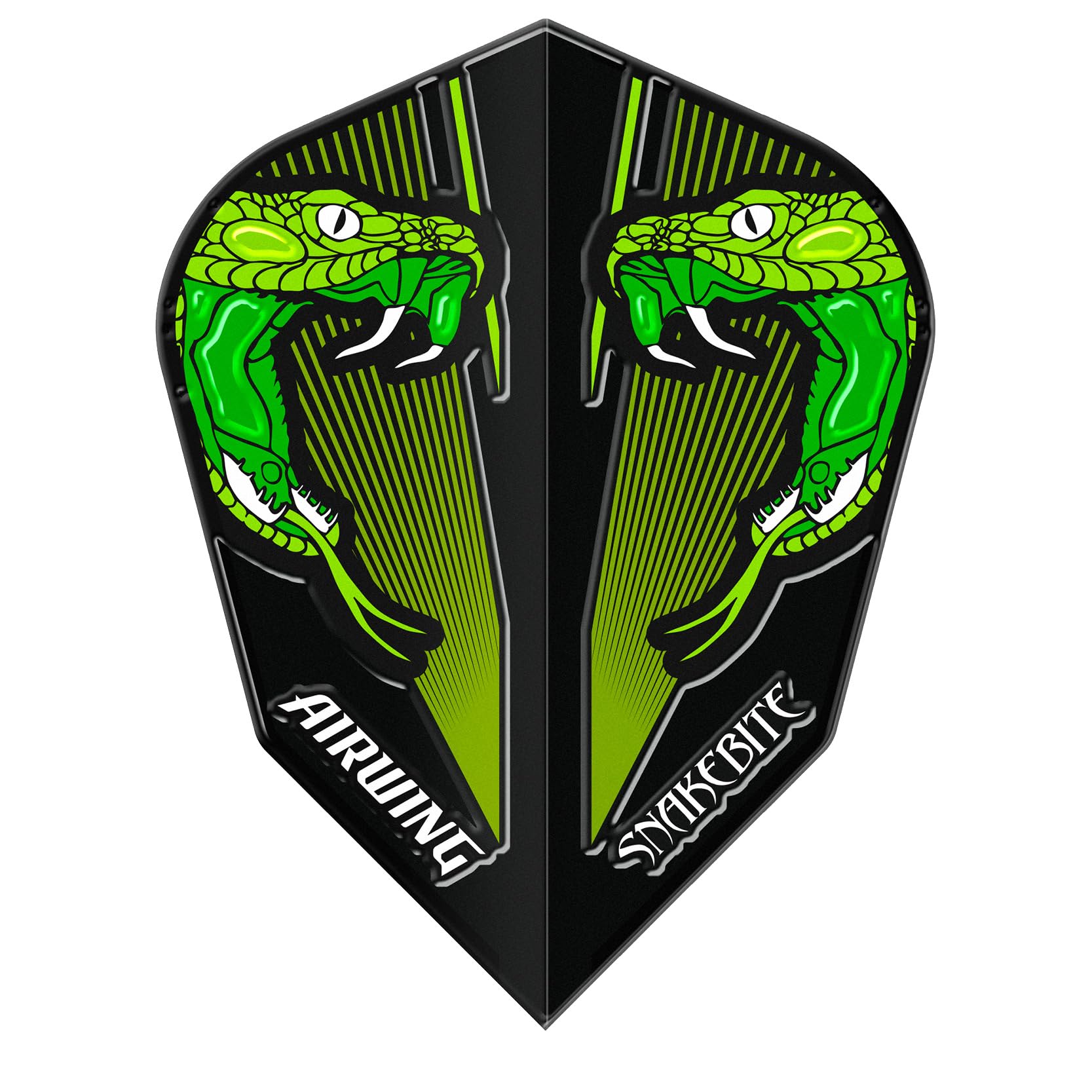 RED DRAGON Airwing Unique Moulded Peter Wright Snakebite Green Standard Dart Flights 1 Set Per Pack (3 Dart Flights in total)