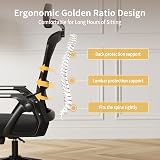 nasPaluro Ergonomic Office Chair with Headrest, Height Adjustable, Mesh Back view 6