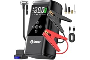 6000A 160PSI Car Battery Booster Jump Starter with Air Compressor, Tire Inflator Car Booster Pack/Jump Starter (for 10L Gas/1