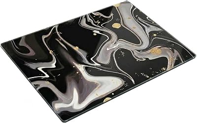 Acense Tempered Glass Worktop Saver 40 x 30 cm Black Chopping Board