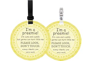 PLIGREAT 2 Pack No Touching Baby Car Seat Sign, Please Don't Touch Baby Stroller Tag with Hanging Straps and Clip, No Touch Baby Safety Sign for Baby Girl Boy