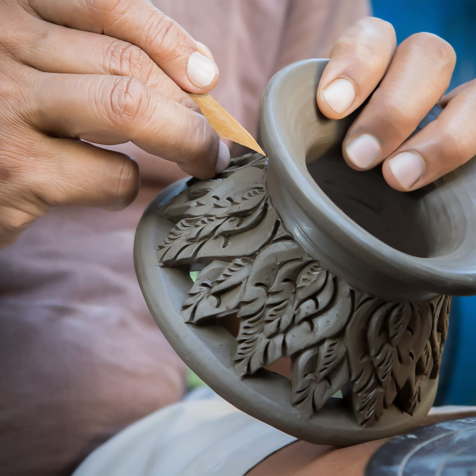 Tenare 6 Pcs Bamboo Reed Pens Double Head Pottery Supplies Wooden Pens Polymer Clay Tools Pottery Ceramic Shaping Tools for DIY Ceramics Clay Sculpture, Small, Medium, Large