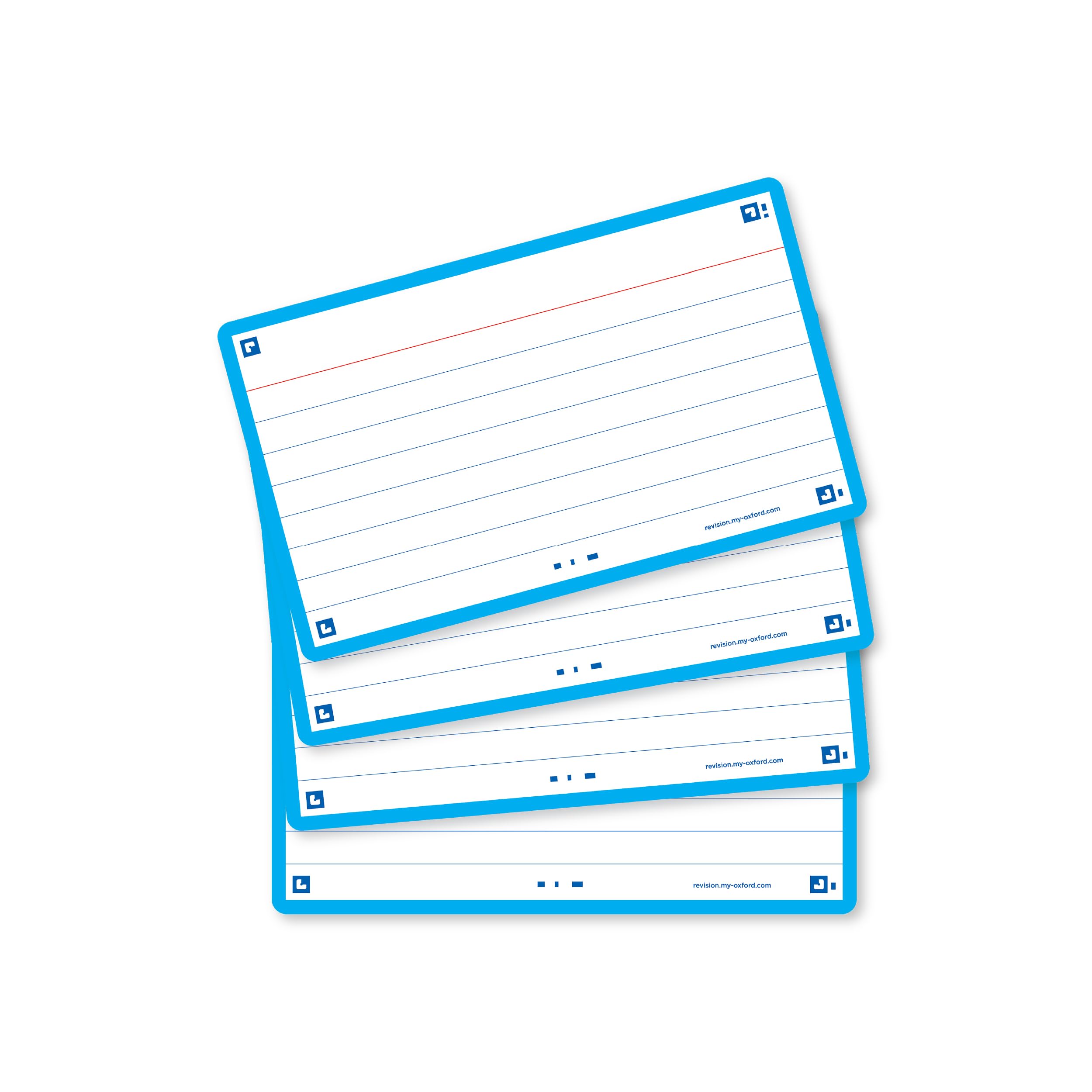 Oxford Flash Cards, Ruled with Turquoise Frame, 7.5 x 12.5 cm, Pack of 80