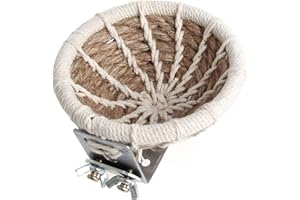 ASKINDS Hand Woven Hemp Rope Bird Nest Bed Cage Bed for Dove Parrot Canary Little Parrot Warm Bird Breeding Cabin Nest(Hemp Rope L)
