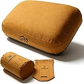 IWVE Thick Camping Memory Foam Pillow, Compressible & Ultralight Travel Pillow for Backpacking - Ergonomic Neck & Lumbar Support for Side Sleepers, Compact for Hiking, Car, Airplane