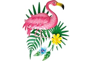 dreamskip Pink Flamingo Wall Decor, Outdoor Metal Wall Art, Flamingo Gifts for Woman, Decoration for Garden, Yard, Party