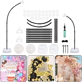 AerWo Black Balloon Arch Kit, 8.2ft &amp; 6ft Half Balloon Arch Stand with Base | Reusable Arch Balloon Stand for Floor, Free Bending Top, Upgraded Buckle Design, Easy Setup, Versatile Ballon Arch Frame