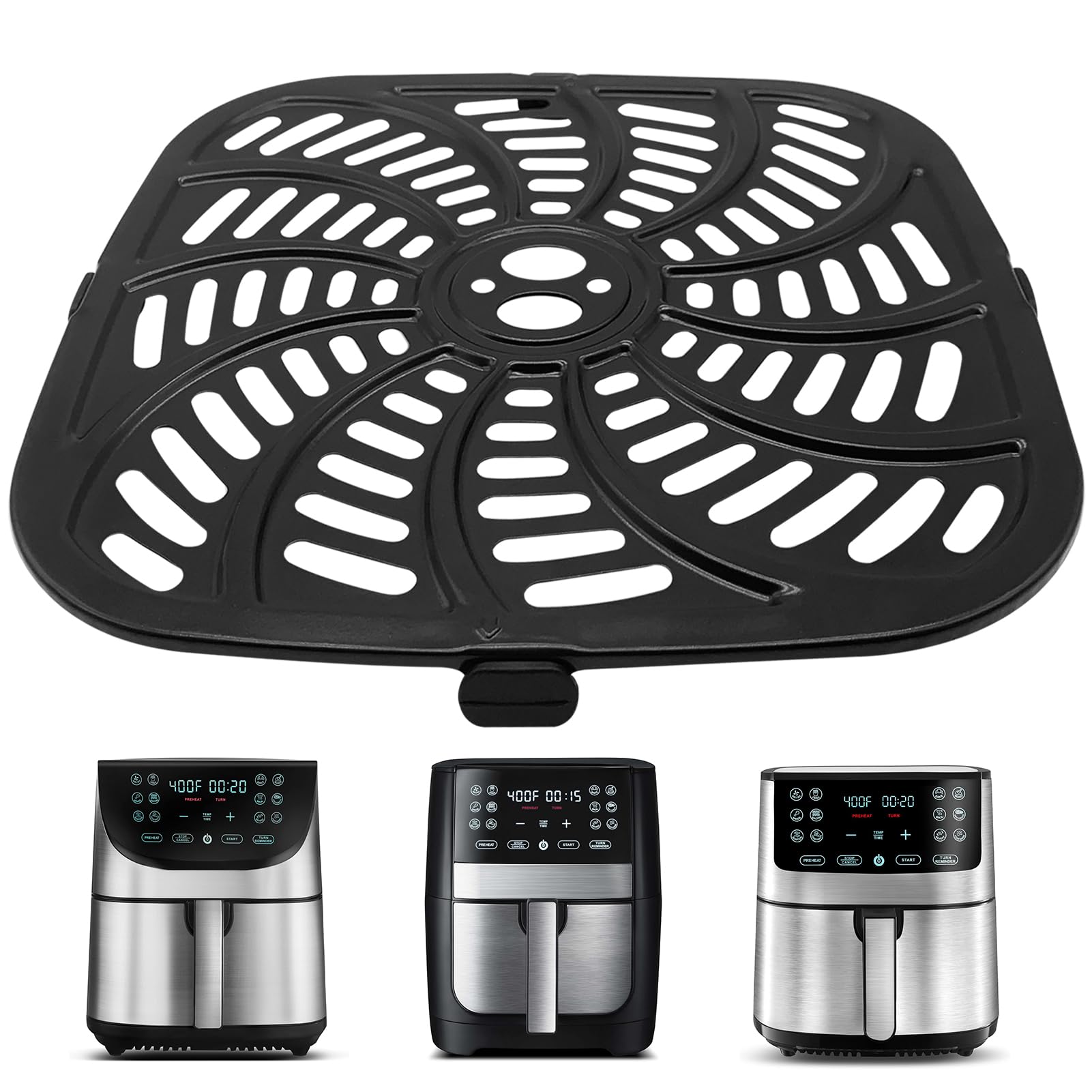 Air Fryer Grill Pan for Gourmia GAF838 GAF856 GAF826 AirFryer, Nonstick 9.8''*9.8'' Square AirFryer Replacement Parts Accessories Rack Tray Grill Plate Crisper Plate for Gourmia 8QT Air Fryer