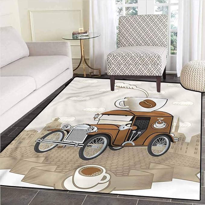 Cars Geometric Pattern Rug for Luxury Carpets for Floors