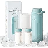 Inaya Portable Breast Milk Cooler Bottle 22oz – Travel Breastmilk Chiller with 24 Hours Cooling, Large Capacity Baby Essentials with 2 Independent Bottles for Breastmilk Storage, Purity Blue