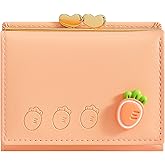 YINHEXI Wallet for Women, Faux Leather, Water Resistant, Orange, Unisex, Mini Purse, 7 Card Slots, 1 Cash Slot, 1 ID Window