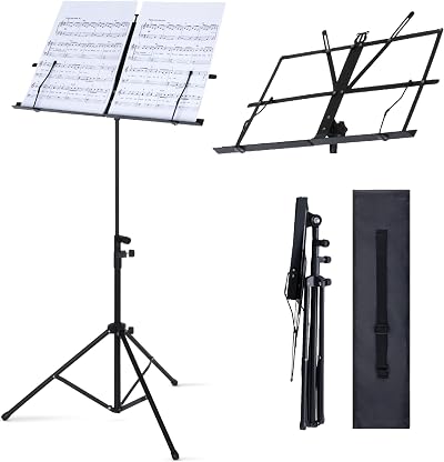 FiNeWaY Fineway Heavy Duty Folding Music Stand Adjustable 45–125cm