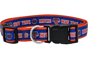 New & Improved Pets First NBA PET Collar New York Knicks Dog Collar, Size Large Basketball Team Collar for Dogs & Cats. A Shiny & Colorful Dog & Cat Collar Licensed by The NBA