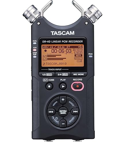 【美品】TASCAM DR-40X Amazon.com: TASCAM DR-40X with Windscreen, Power Adapter and Case