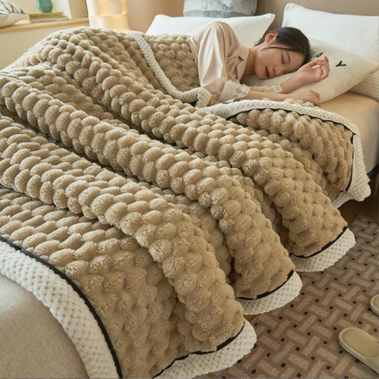 LGYKUMEG Cuddly, Fluffy Two-Sided Fleece Blanket - Bedspread, Sofa & Couch Blanket for Winter, 200x230cm