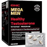 GNC Mega Men Healthy Testosterone Vitapak Program V2, 30 Ct, 30 Servings | 4-in-1 Daily Pack with a Clinically Studied Men's Multivitamin, Tesnor &amp; ResVida, Vitality Support Formula, High-Potency
