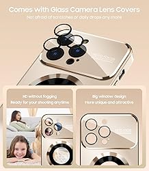 MAKAVO Magnetic for iPhone 13 Pro Case, Built-in
