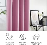 Deconovo Eyelet Curtains Pink 52x84 inches Pair Thermal Blackout Noise Reduction view 6