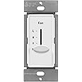 ENERLITES 3 Speed In Wall Ceiling Fan Control, Slide switch, 120VAC, 2.5A, Single-Pole, No Neutral Wire Required, 17000-F3-W-F, White