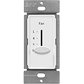 ENERLITES 3-Speed Ceiling Fan Control Switch, Single Pole, White, 1 Pack | For 3-speed mechanical ceiling fans only. 120V, 2.5A max. No neutral required. Wall plate sold separately. ETL Certified.