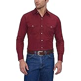 ELY Cattleman Mens Long Sleeve Tone on Tone Western ShirtButton Down Shirt