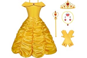 AOMIG Elsa Dress Costume, Bella Princess Dress up, Princess Dress with Accessories, Princess Dress Costumes for Party