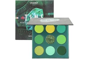 docolor Eyeshadow Palette 9 Colors Green Eyeshadow Gemstone Shadow Palette Highly Pigmented Mattes Shimmers Smokey Glitter Cream Colorful Powder Long Lasting Waterproof Makeup Palette
