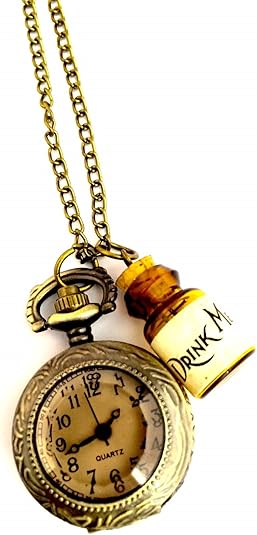 Amazon 不思議の国のアリス ドリンクミー 懐中時計 ネックレス Drink Me レトロ ボトルネックレス アリスグッズ キャラクター アクセサリー かわいい おしゃれ ふしぎの国のアリス ギフト ペンダント グッズ 時計 アクセサリー ネックレス 通販