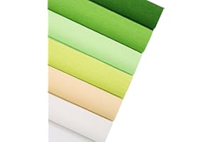 MIUEZUTH Crepe Paper Flower DIY 6 Colors Crepe Paper, 9.8 x 98 Inch Wide Crepe Paper for DIY Gift Wrapping Paper Crafts Paper Flower Birthday Parties Weddings Festival Decoration (Green Series)