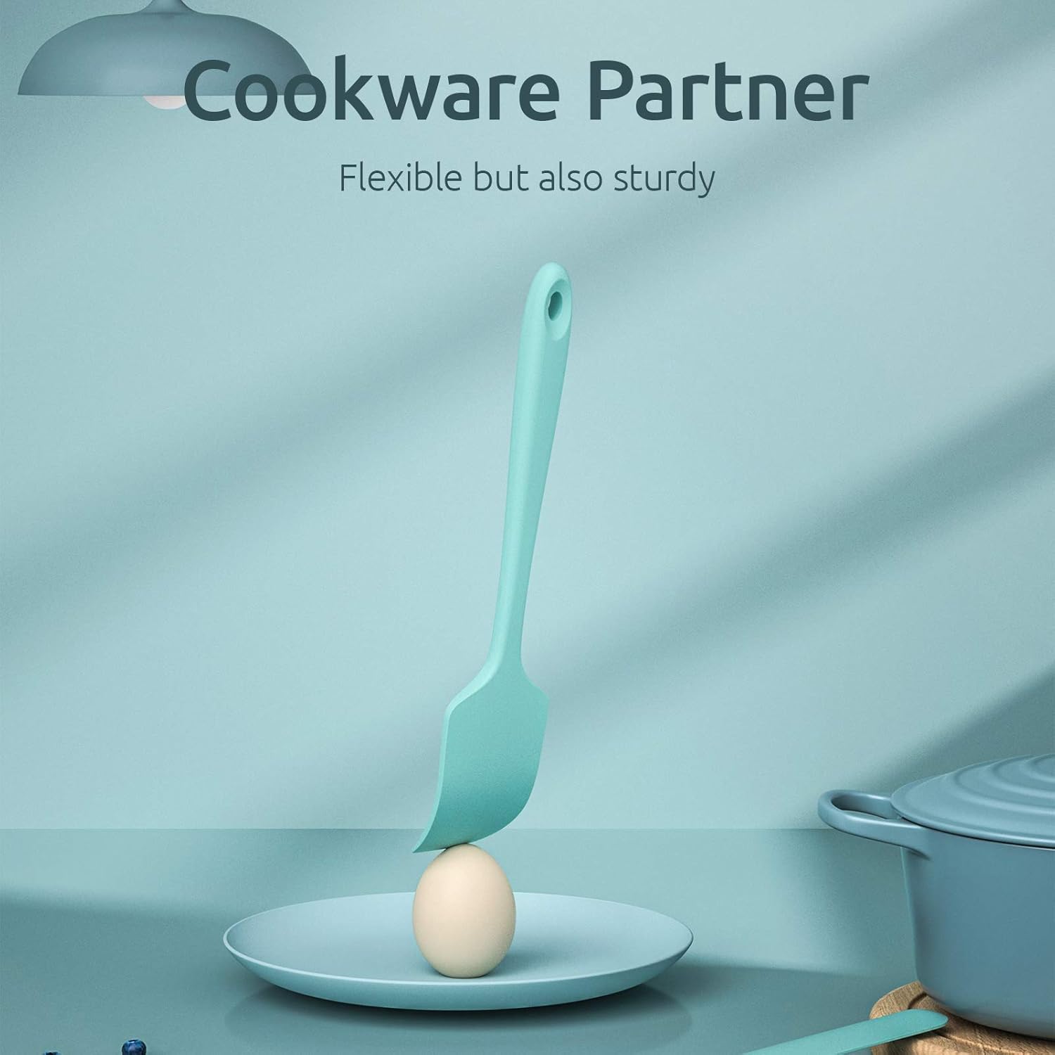 U-Taste Silicone Spatula Set with 600 Degrees Fahrenheit Heat Resistant (Teal/Aqua Sky): Kitchen & Dining