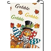 Thanksgiving Gobble Turkey Garden Flag 12x18 Inch Vertical Double Sided Fall Harvest Small Flags Farmhouse Outside Decoration For Yard (ONLY FLAG) GE28