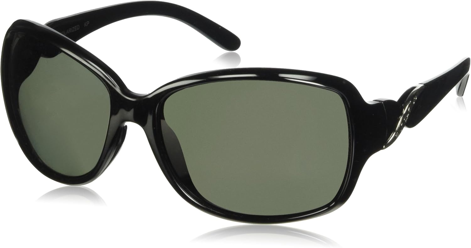 black sunglasses with gold lenses
