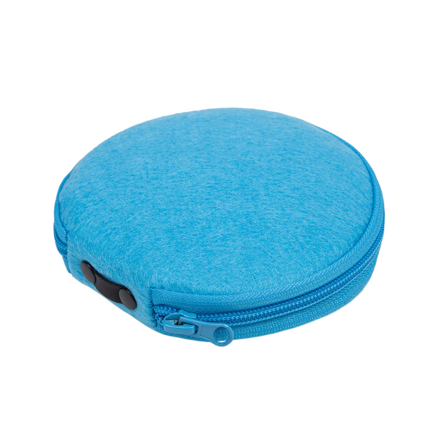 ELEZAY Small CD Case Round Felt 20 Capacity CD Storage Wallet DVD Disc Holder Blue