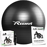 REEHUT Anti-Burst Core Exercise Ball with Pump & Ebook for Yoga, Balance, Workout, Fitness- 45cm 55cm 65cm 75cm 85cm