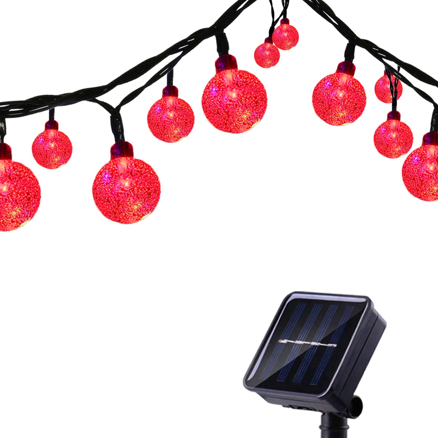 Tuokay, Solar Garden Lights, Outdoor Fairy Lights with Ball (Red)