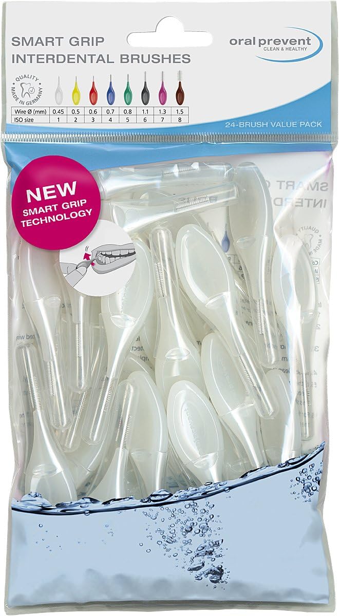 24 Pieces interdental Brushes - Tooth Cleaning for The interdental Spaces - Proxy Brushes - Tartar/Caries Prevention (0.45 mm, White)