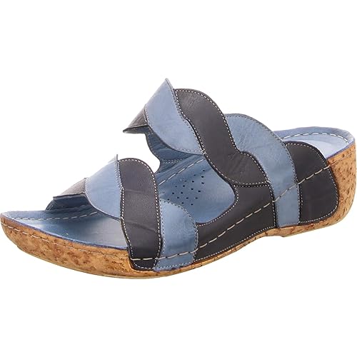 Gemini 032228-02 Damen Schuhe Pantoletten Clogs Leder Multicolor