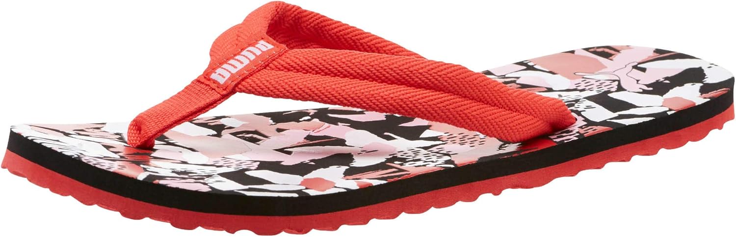 Amazon.com | PUMA Women's Flip Flop Sandals, Red Hibiscus Pale Pink 2, US:5 | Flip-Flops