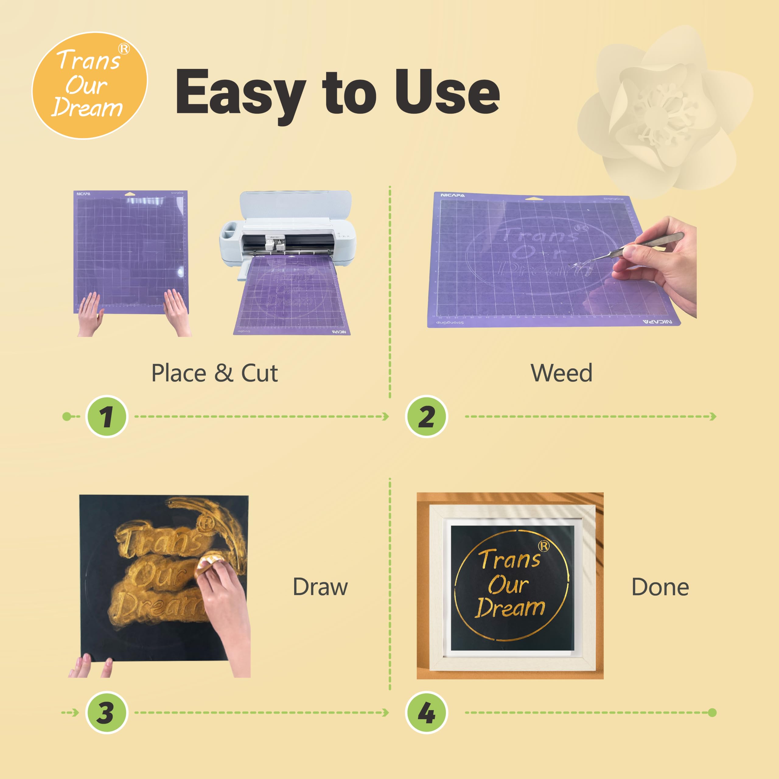 TransOurDream Easy Cut Stencils for Crafts (12