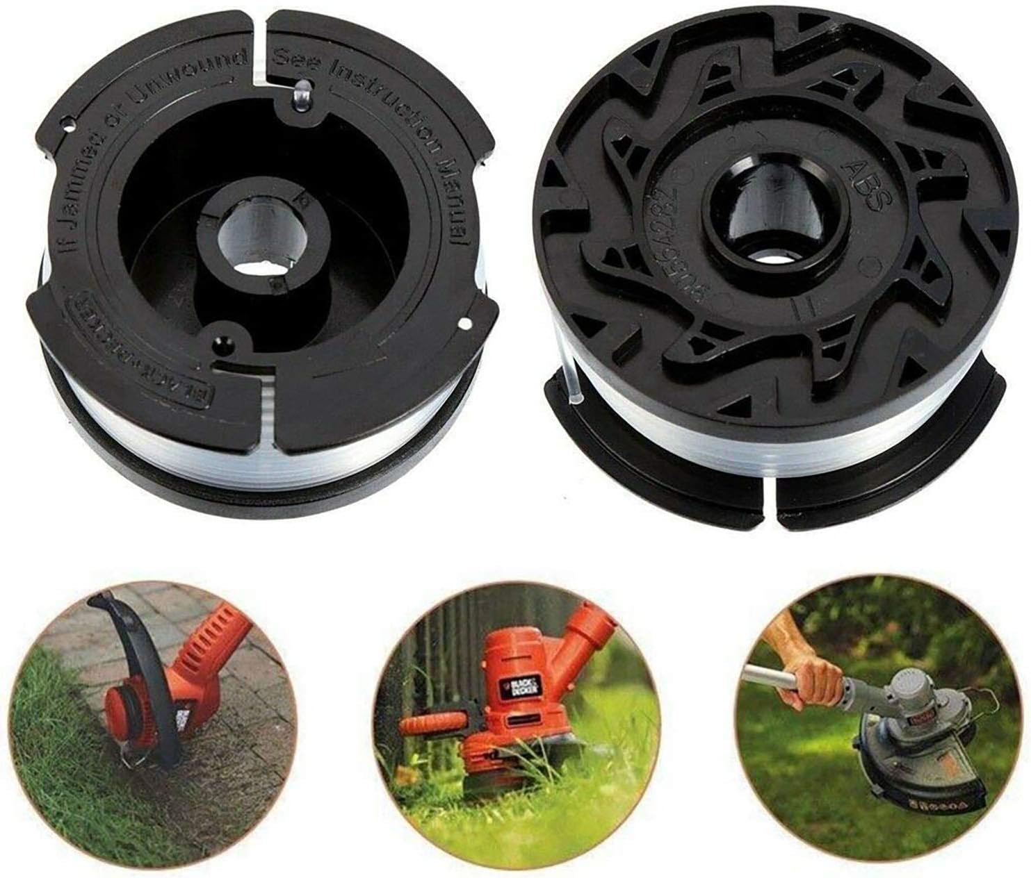 Thten String Trimmer Spool Replacement for Black and Decker AF-100, 30ft 0.065" Refills Line Auto Feed Single Weed Eater, GH600 GH900 Edger with RC-100-P Spool Cap Covers (6 Spools, 1 Cap, 1 Spring) : Garden & Outdoor