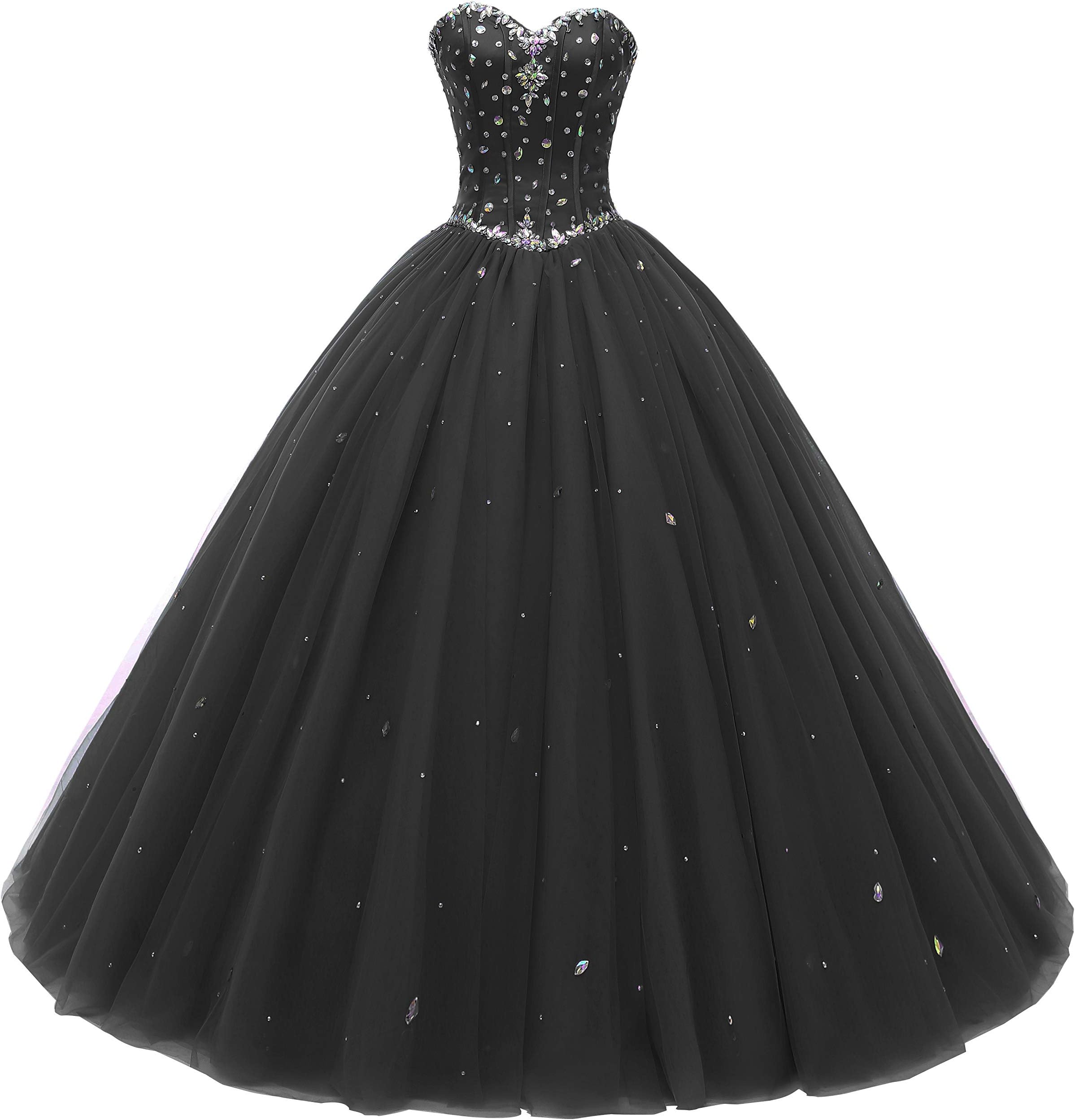 Beautyprom Women's Sweetheart Ball Gown Tulle Quinceanera Dresses Prom Dress