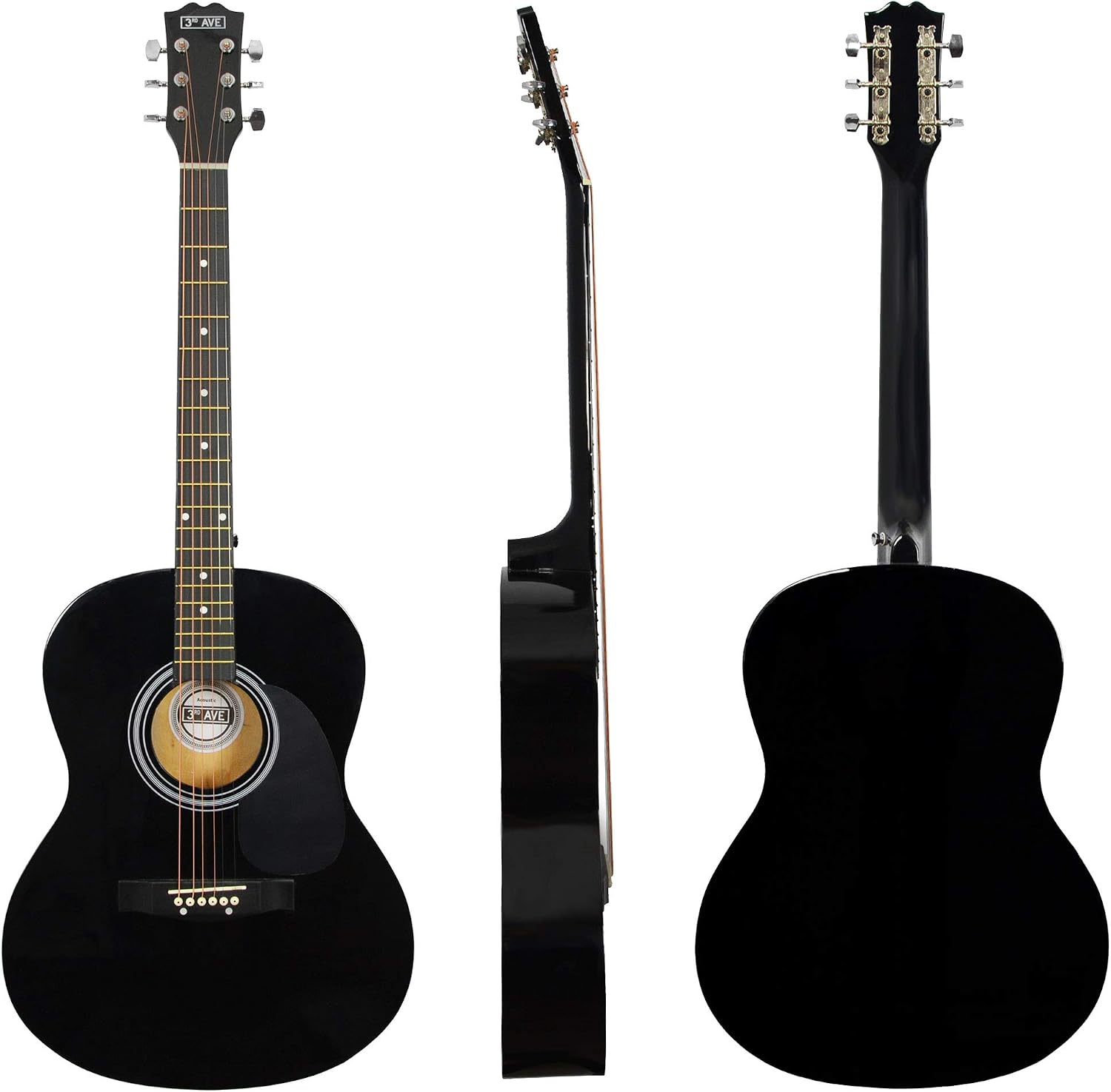 3rd Avenue Full Size 4/4 Acoustic Guitar Pack for Beginners, 6 Months FREE Lessons, Gig Bag, Picks, Spare Strings, Stand - Image 3
