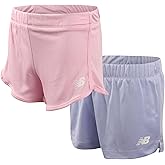 New Balance Girls Athletic Shorts - 2 Pack Active Performance Mesh Dolphin Running Shorts for Outdoor Activities